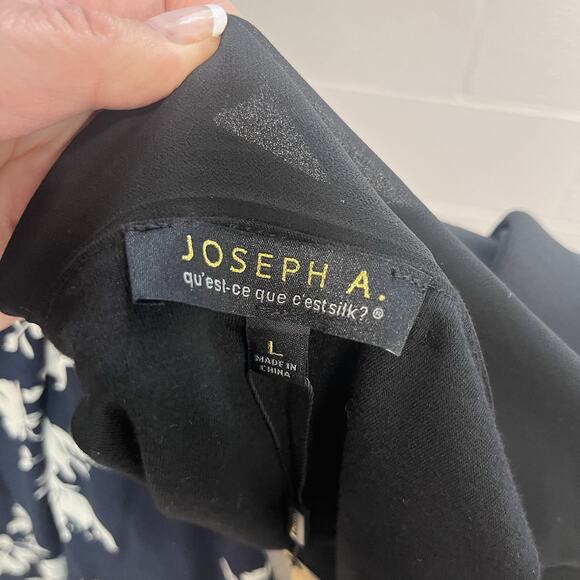 Joseph A Blouse sz Large Black Sheer Is It Silk? Evening Wedding Cocktail Dressy - Picture 7 of 7